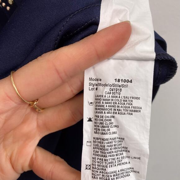 Joseph Ribkoff Studded Dress in Midnight Blue 10 - Picture 6 of 8